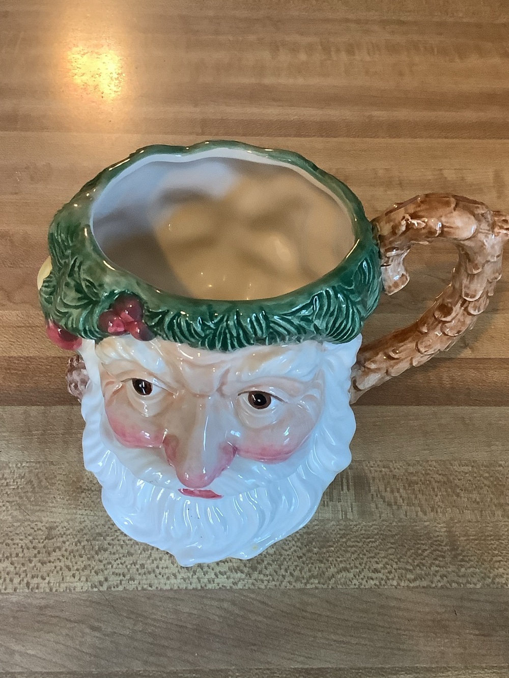 Fitz and Floyd Vintage Ceramic Woodland Santa Coffee Mug